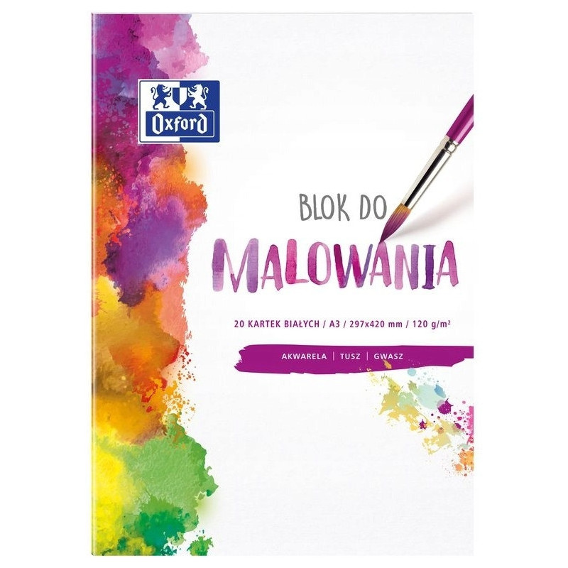 Blok do malowania A3 20 kartek rysunkowy 120g biały 400093196 OXFORD