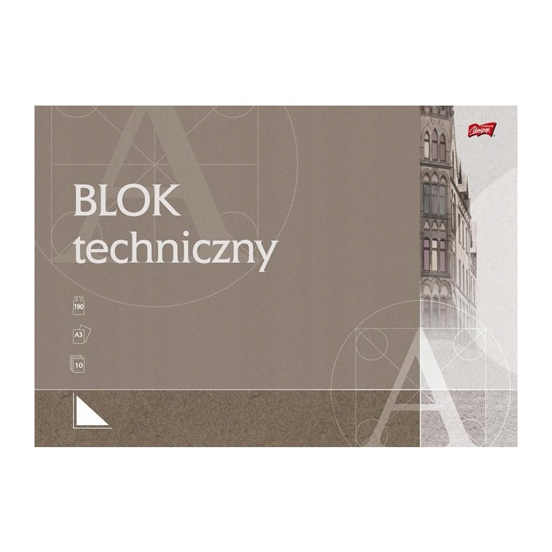 Blok techniczny szkolny A3 biały 10 kartek 190g UNIPAP