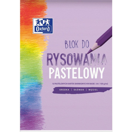 Blok rysunkowy szkolny A4 pastelowy 10 kartek 100g 400166081 OXFORD