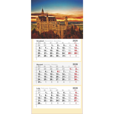 Kalendarz trójdzielny 2026 0905-99 Panta Plast