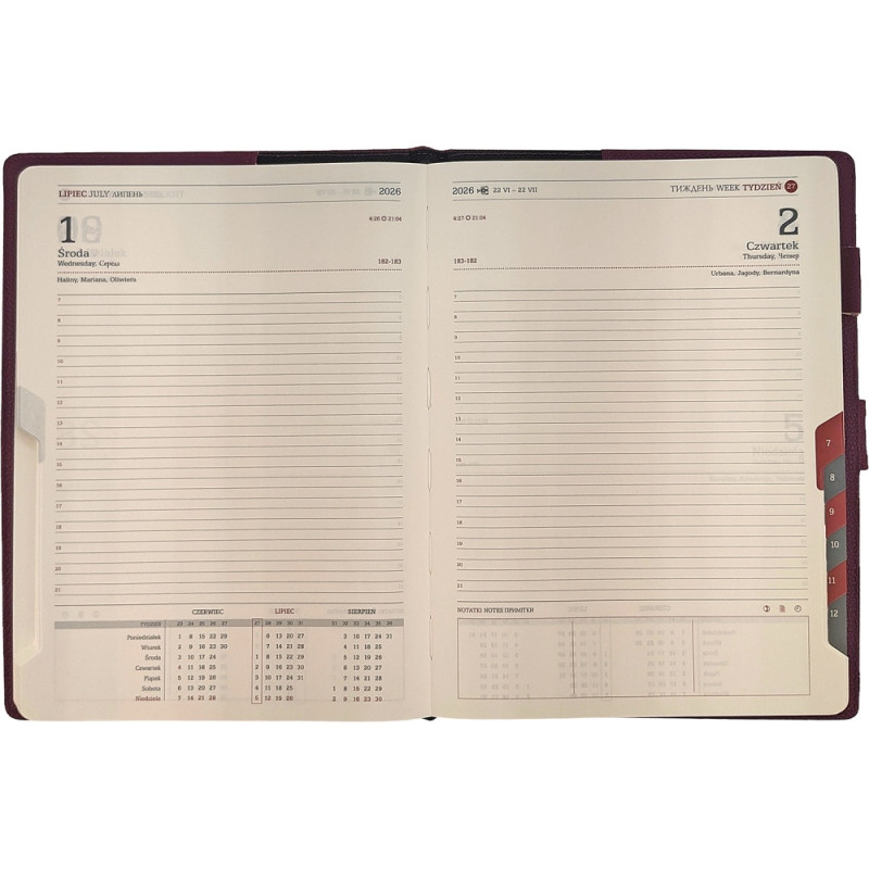 Kalendarz B5 dzienny z zapięciem 2026 krokodyl granatowy 0405-0921-02 Panta Plast