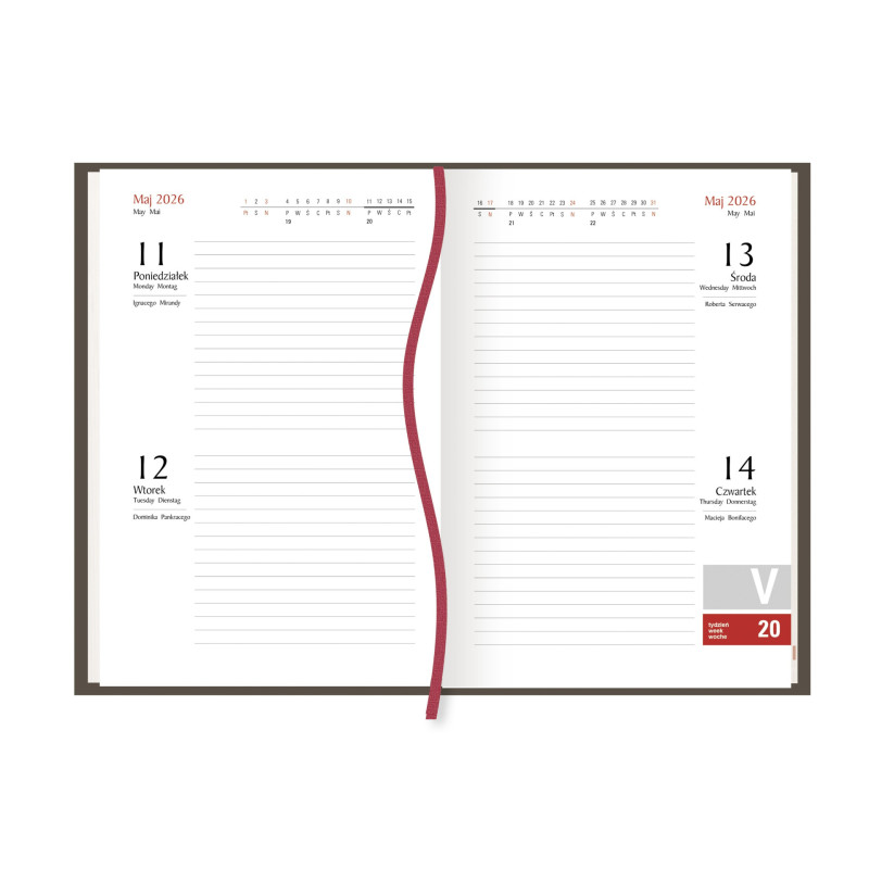 Terminarz NAUCZYCIELA 2025/2026 bordowy T-155V-B Michalczyk i Prokop