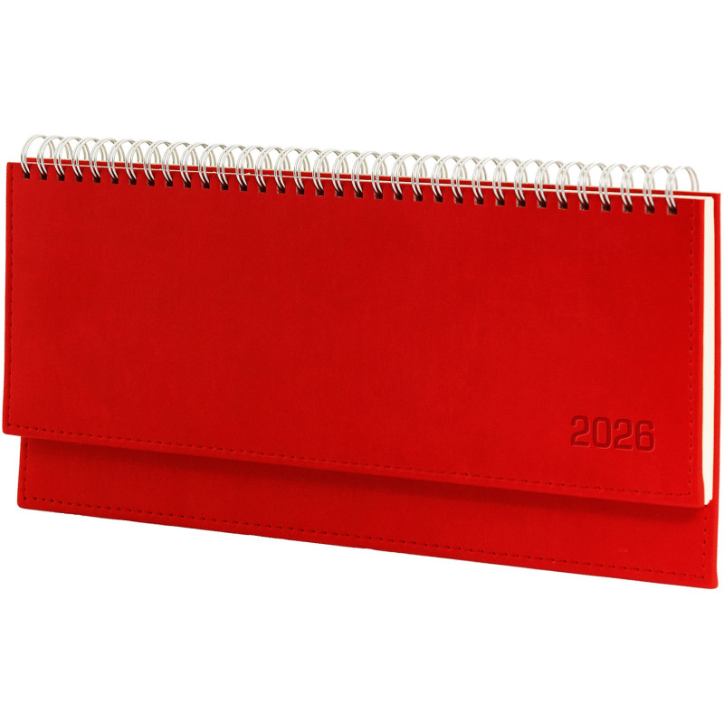 Terminarz leżący Vivella 2026 czerwony KB047VB Wokół Nas