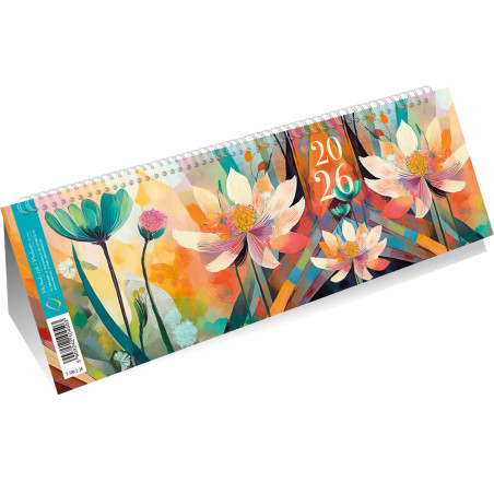 Kalendarz ze spiralką poziomy KWIATY T-100-2-24 Michalczyk i Prokop