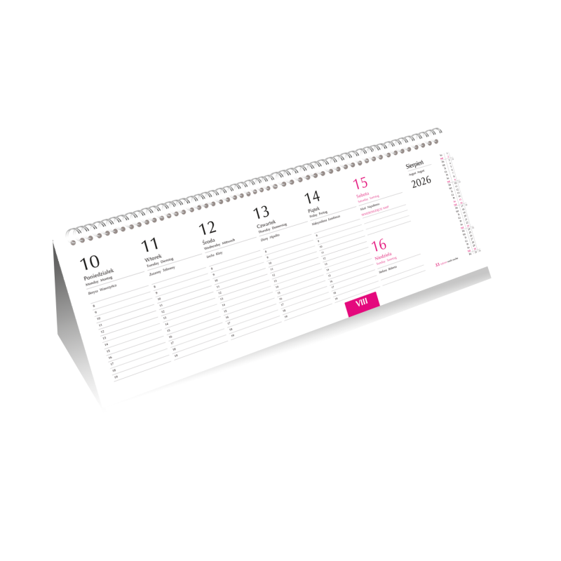 Kalendarz ze spiralką poziomy ŁÓDKI T-100-2-21 Michalczyk i Prokop