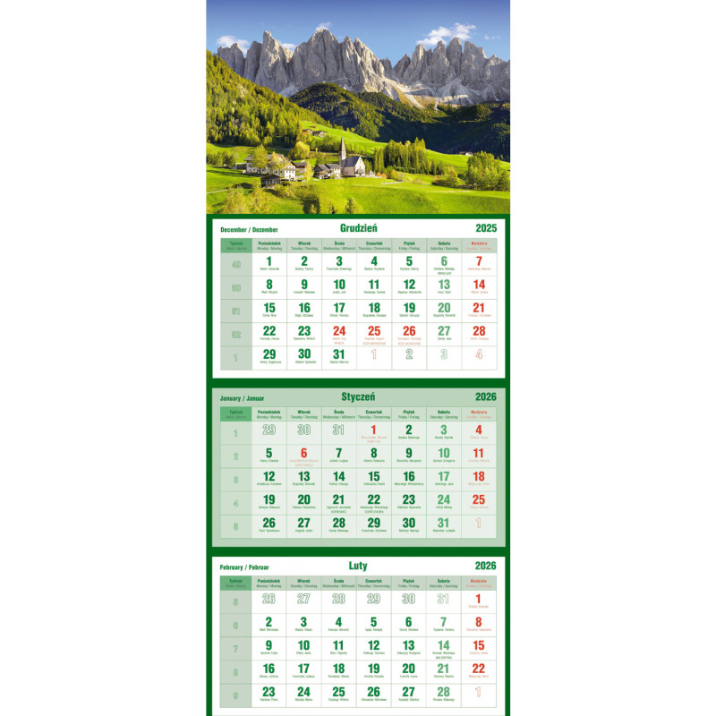 Kalendarz trójdzielny WIOSKA T-105T-03 Michalczyk i Prokop