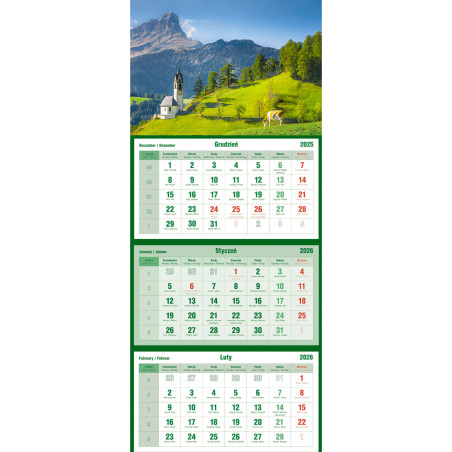 Kalendarz trójdzielny KAPLICZKA T-105T-06 Michalczyk i Prokop