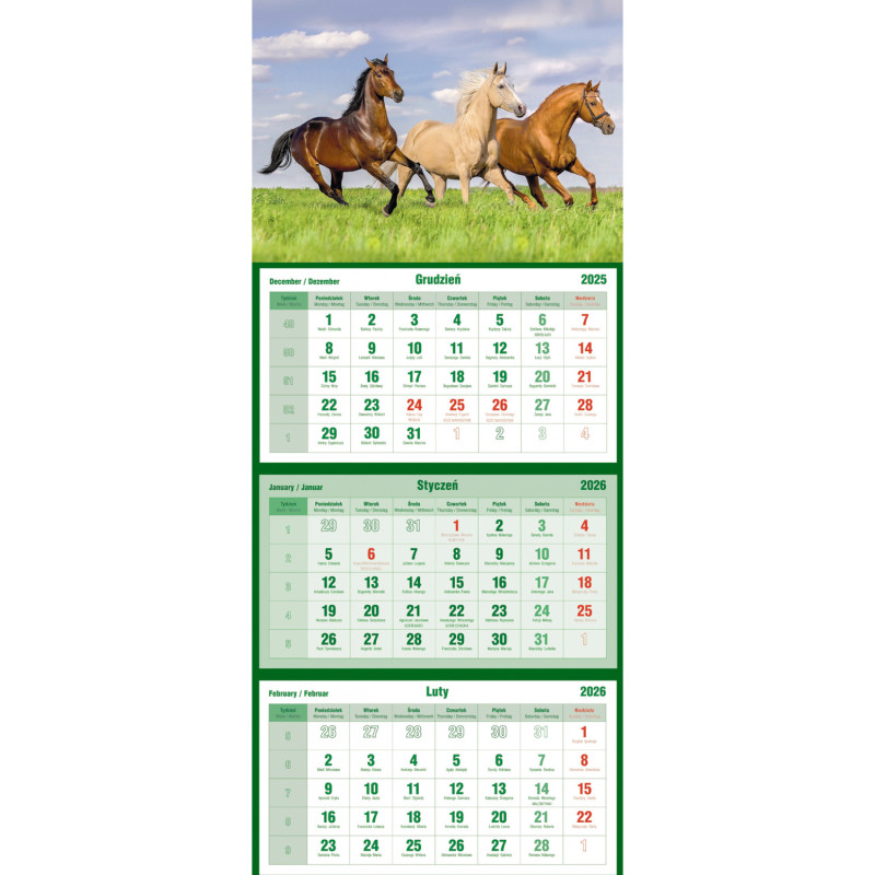 Kalendarz trójdzielny KONIE T-105T-11 Michalczyk i Prokop