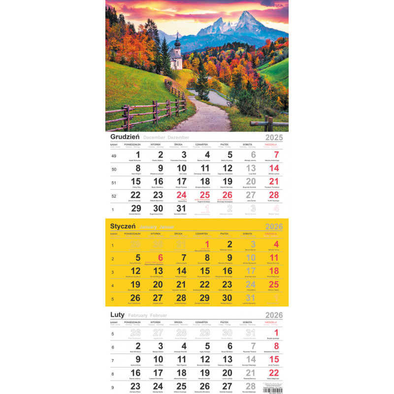 Kalendarz trójdzielny(H) ŚCIEŻKA POLNA T-106T-10 Michalczyk i Prokop