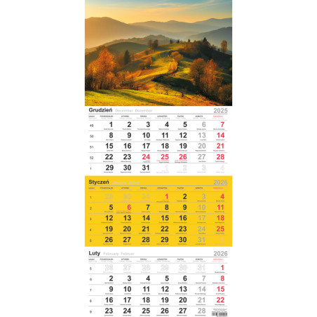 Kalendarz trójdzielny(H) KRAJOBRAZ GÓRSKI T-106T-11 Michalczyk i Prokop