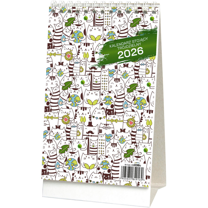 Kalendarz stojący trójdzielny 2026 KB038B Wokół Nas