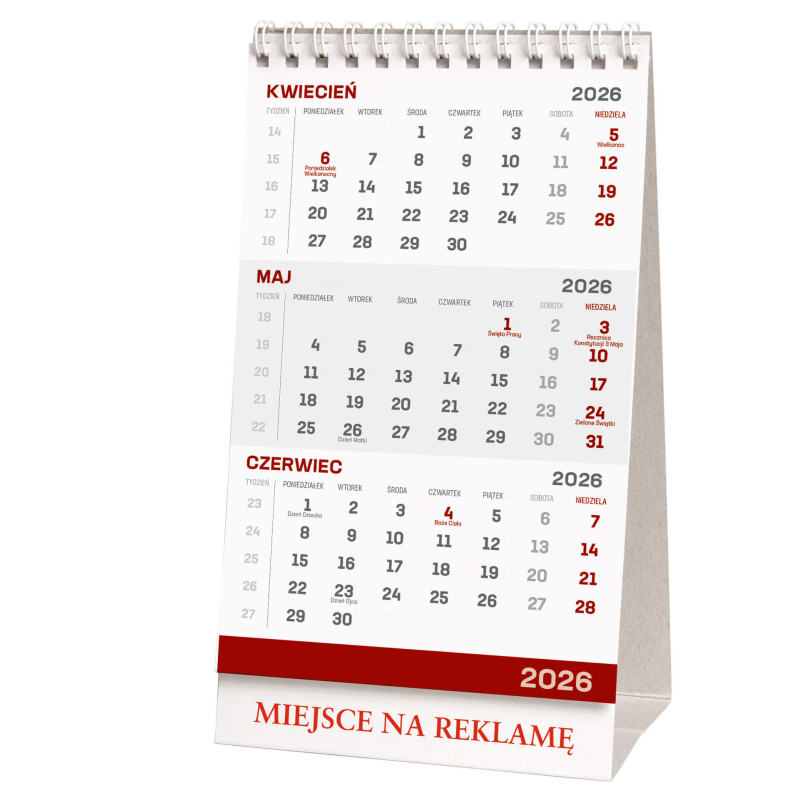 Kalendarz stojący trójdzielny 2026 KB038B Wokół Nas