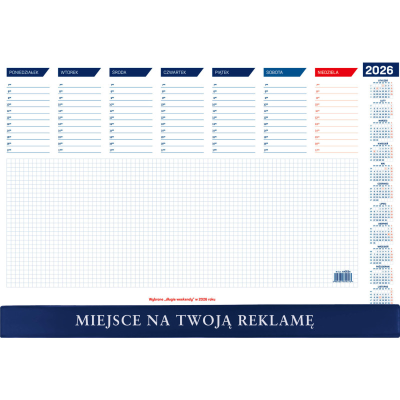 Biuwar mały z listwą 465x320mm 2026 KB052B Wokół Nas