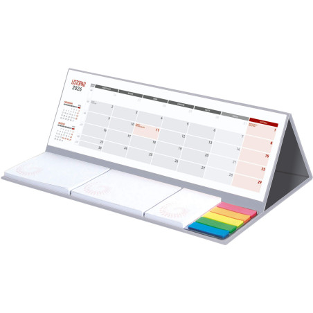 Kalendarz z notesem MAXI miesięczny szary 2026 KB062B Wokół Nas