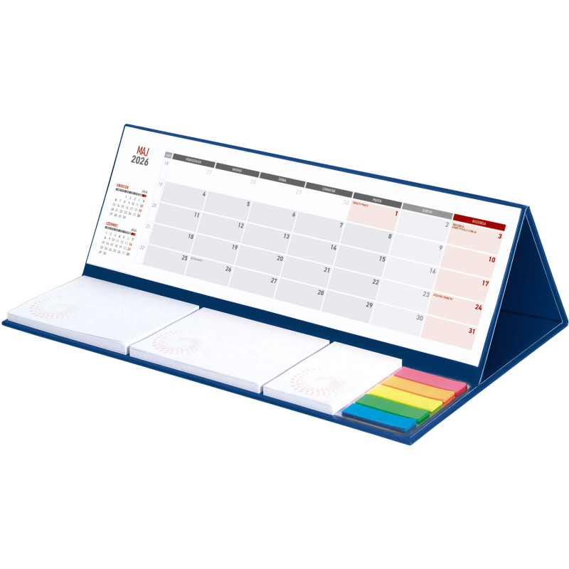 Kalendarz z notesem MAXI miesięczny granatowy 2026 KB062B Wokół Nas