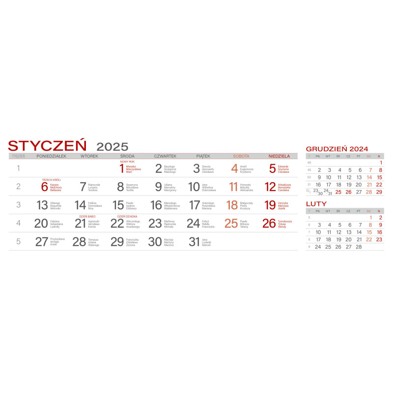 Kalendarz z notesem MAXI miesięczny granatowy 2026 KB062B Wokół Nas