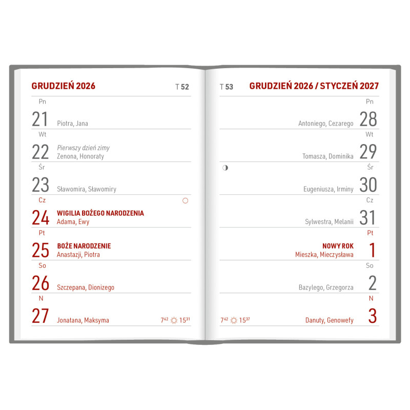 Kalendarz kieszonkowy A7 oprawa PCV 2026 A7036B -MIX Wokół Nas