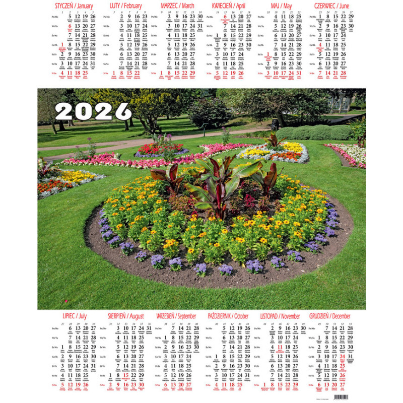 Kalendarz jednoplanszowy P6 OGRODY BESKIDY