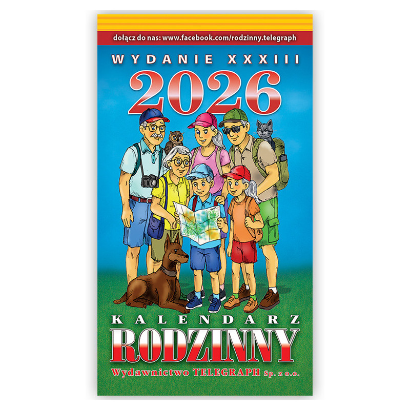 Kalendarz RODZINNY Z1 zdzierak 76x135mm 2026 TELEGRAPH