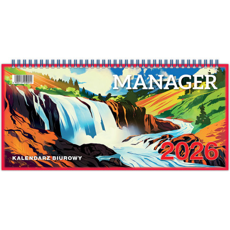 Kalendarz biurowy leżący MANAGER H3 320x150mm 2026 TELEGRAPH