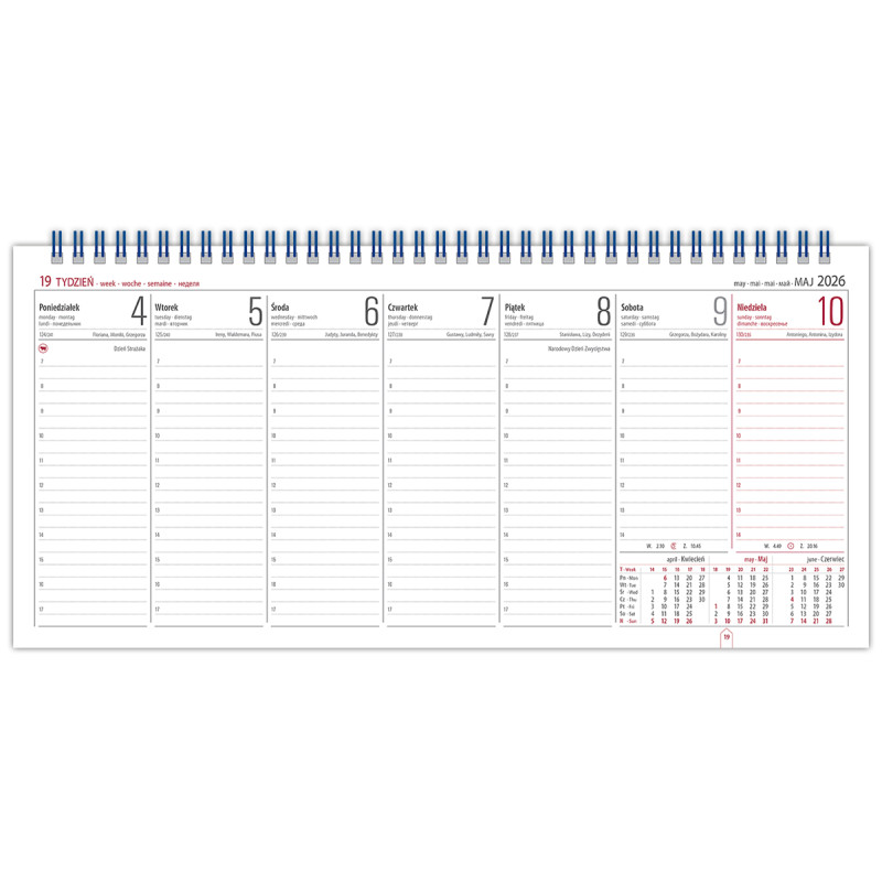 Kalendarz biurowy leżący MANAGER H3 320x150mm 2026 TELEGRAPH