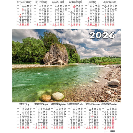 Kalendarz jednoplanszowy P2 PIENINY BESKIDY
