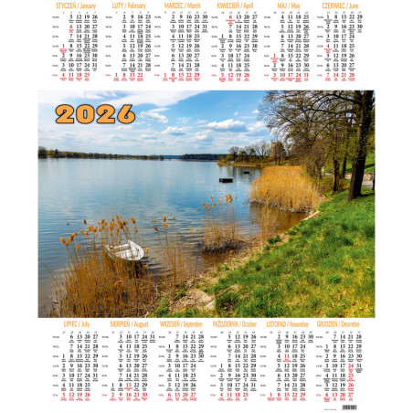 Kalendarz jednoplanszowy P7 MAZURY BESKIDY