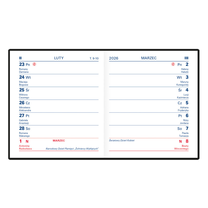 Kalendarz EWA IMPRESS kieszonkowy K3 71 x 81mm 2026 TELEGRAPH