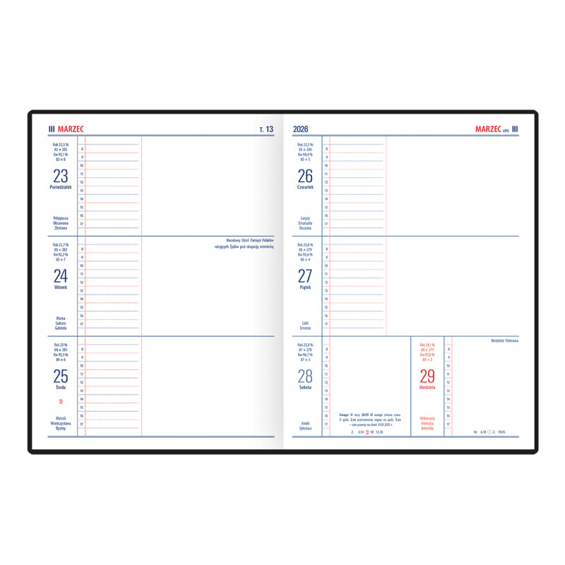 Kalendarz TENO IMPRESS notesowy N1 145x194mm 2026 TELEGRAPH