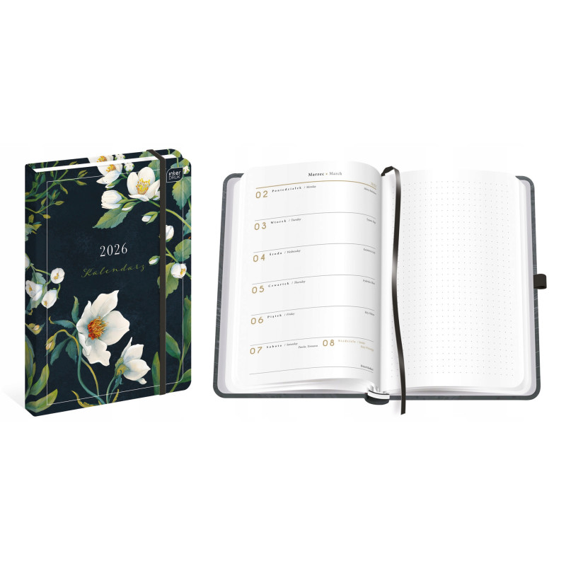 Kalendarz książkowy 2026 A5 192 Mat+UV Fiori INTERDRUK