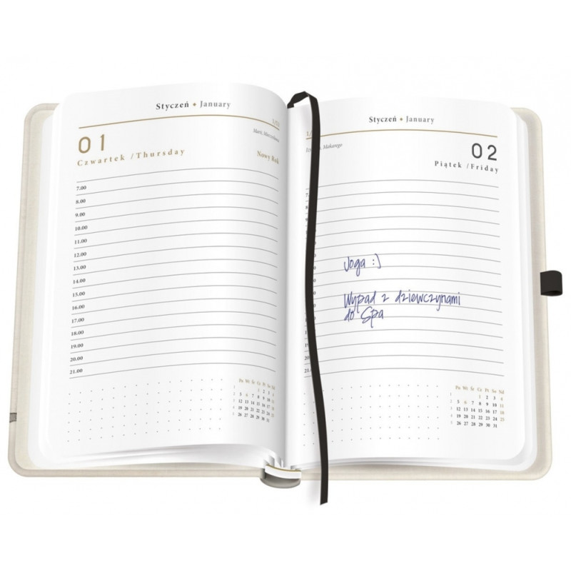 Kalendarz książkowy 2026 A5 384 Metallic Satin INTERDRUK