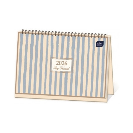 Kalendarz tygodniowy na biurko 21x30cm paski INTERDRUK