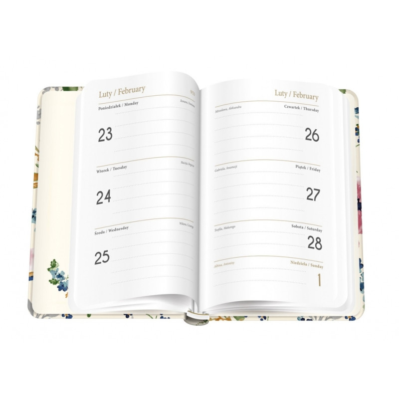 Kalendarz książkowy A6 192 Mat+UV blossom INTERDRUK