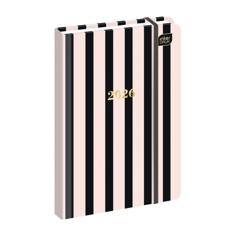 Kalendarz książkowy A6 192 Metallic stripes INTERDRUK