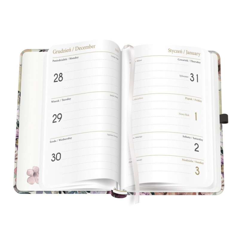 Kalendarz książkowy B6 192 Mat+UV Flowers INTERDRUK