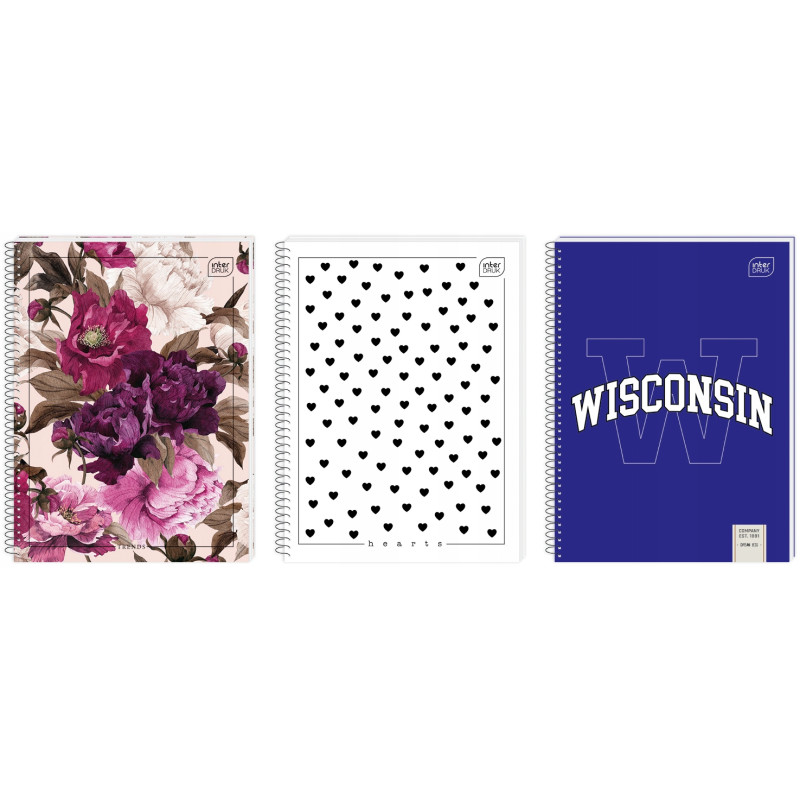 Kołonotatnik A4 50k kratka miękka oprawa INTERDRUK