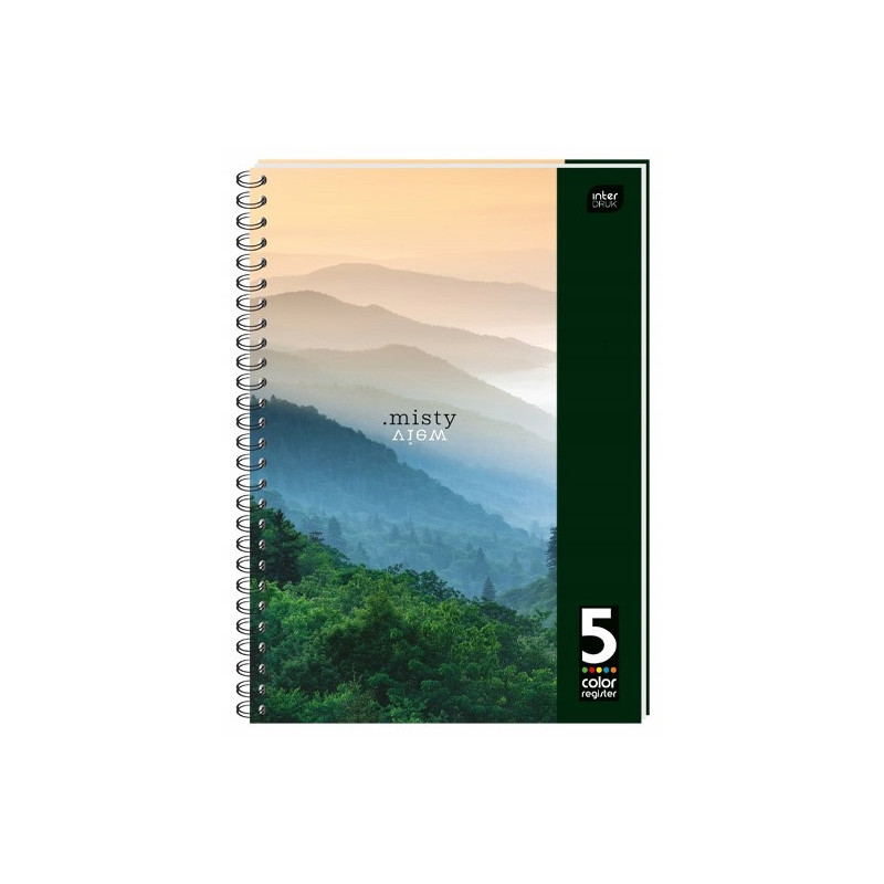 Kołozeszyt B5 160k 5 kolorowych registrów miękka oprawa INTERDRUK