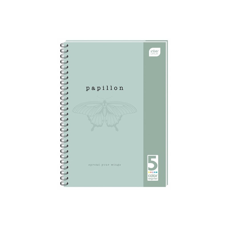 Kołozeszyt B5 160k 5 kolorowych registrów miękka oprawa INTERDRUK