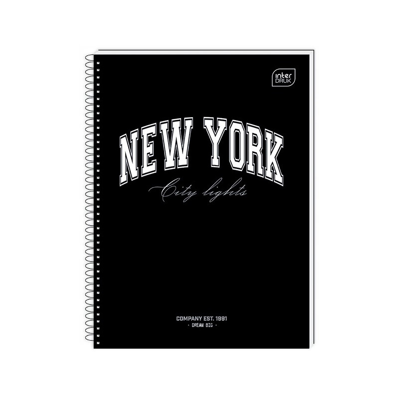 Kołonotatnik A4 80k kratka miękka oprawa INTERDRUK