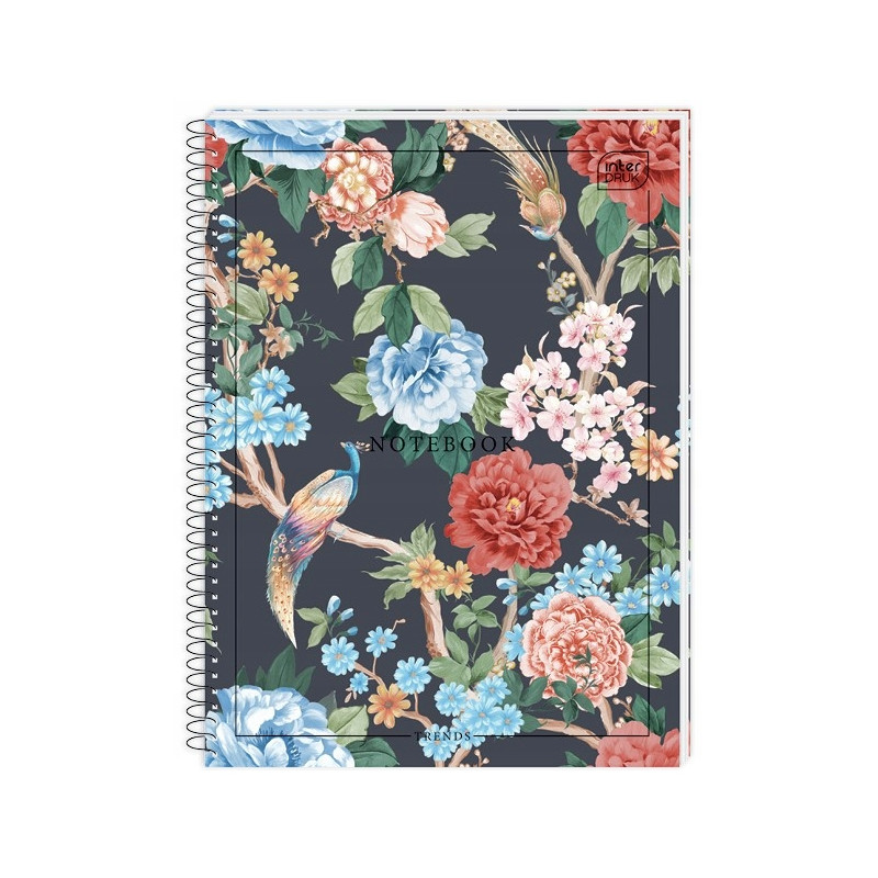 Kołonotatnik A4 80k kratka miękka oprawa INTERDRUK