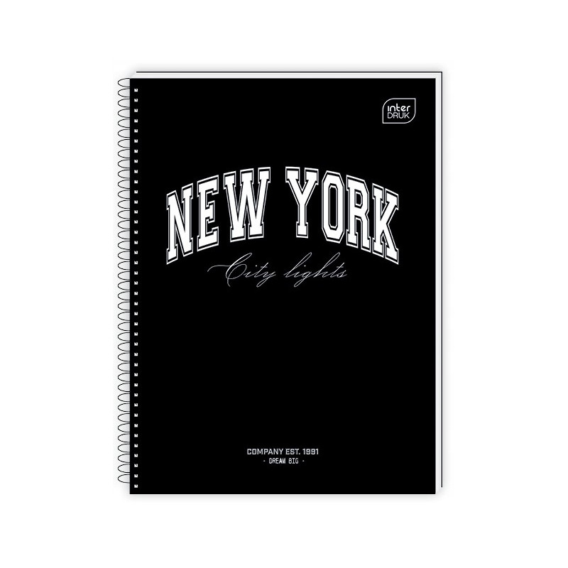 Kołonotatnik A5 50k kratka miękka oprawa INTERDRUK