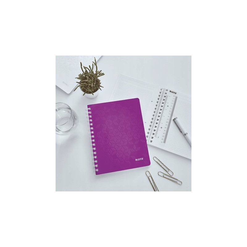 Kołonotatnik LEITZ WOW A5 80k PP kratka fioletowy 46410062