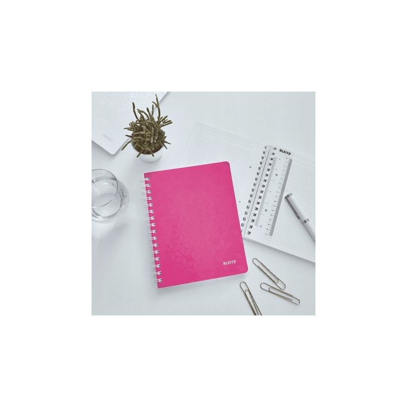Kołonotatnik LEITZ WOW A5 80k PP kratka różowy 46410023