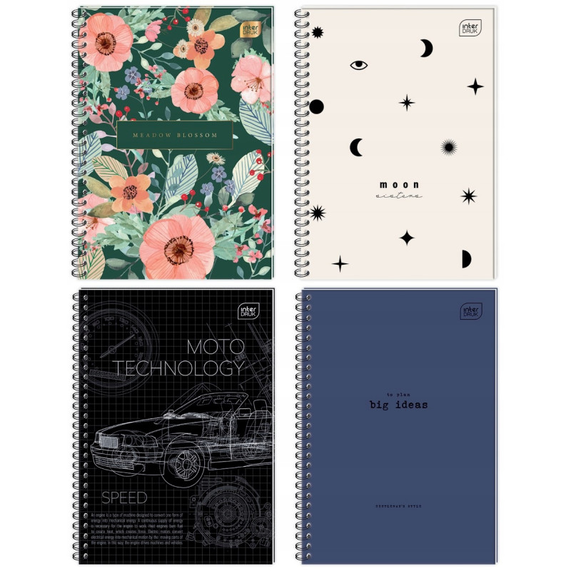 Kołobrulion B5 160k kratka z kolorowymi marginesami INTERDRUK