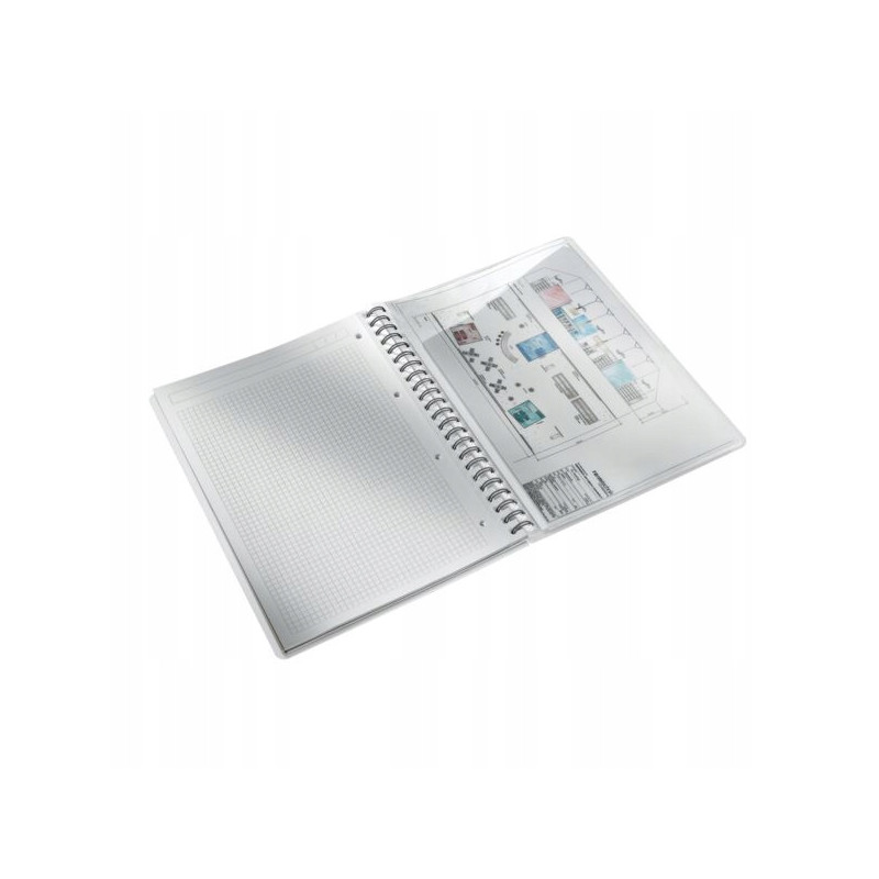 Kołonotatnik LEITZ WOW A4 80k PP kratka biały 46380001