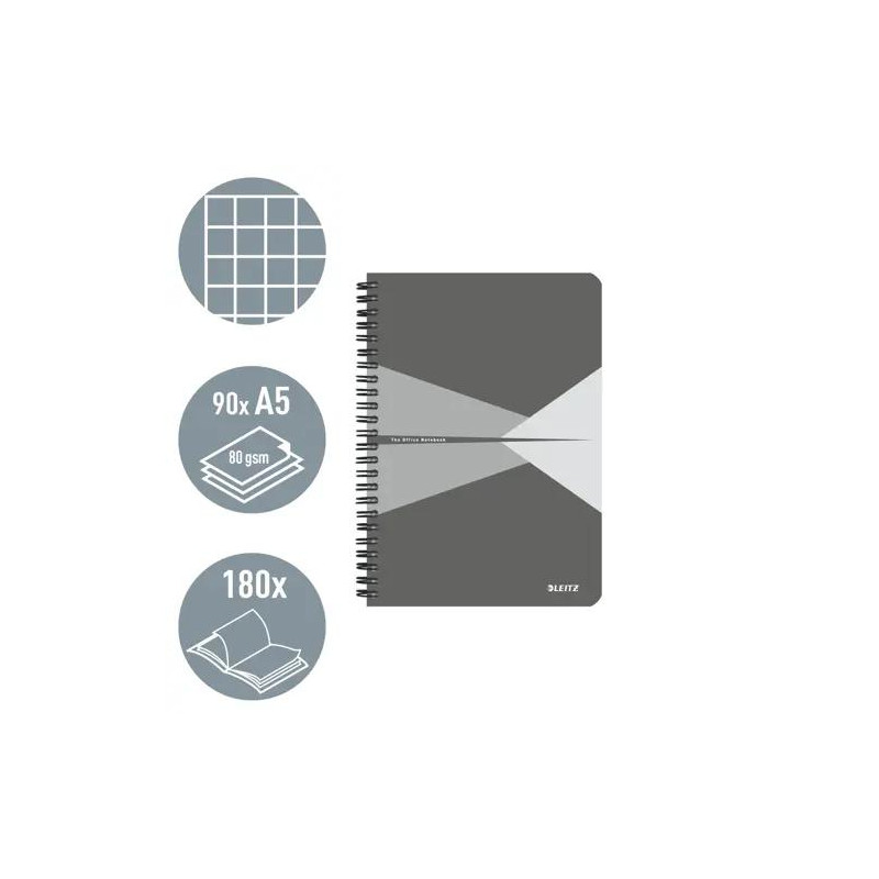 Kołonotatnik Office A5 w kratkę zielony 44581055 LEITZ