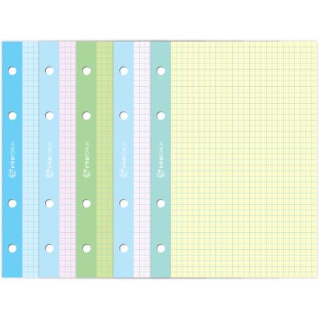 Wkład do segregatora A4 kratka ( 250ark.) kolorowe kartki INTERDRUK