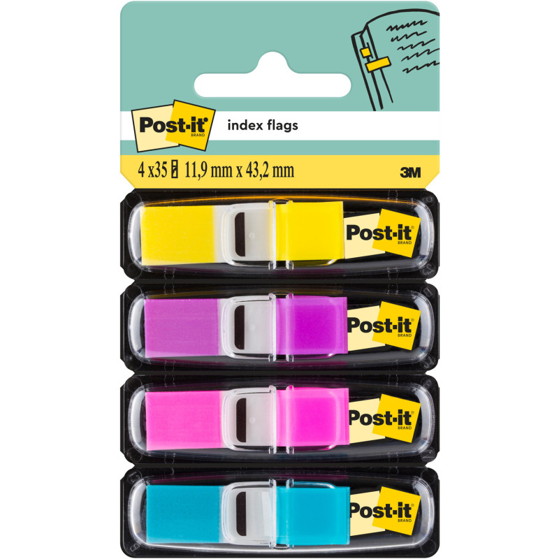 Zakładki indeksujące POST-IT 12x43mm neonowe 683-4AB 4x35szt 3M