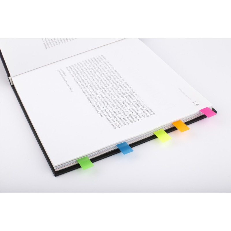 Zakładki indeksujące 45x12mm D.RECT 5x25 sztuk do organizacji dokumentów 009354