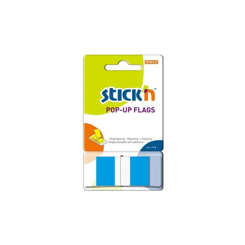 Zakładki indeksujące 45x25mm w podajniku niebieski 50szt 26024 STICK`N